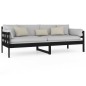 vidaXL Sofá cama madera maciza de pino negro 80x200 cm vidaXL Sofá cama madera maciza de pino negro 80x200 cm