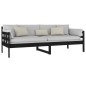 vidaXL Sofá cama madera maciza de pino negro 80x200 cm vidaXL Sofá cama madera maciza de pino negro 80x200 cm