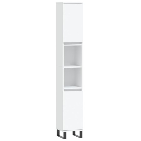 vidaXL Armario de baño madera contrachapada blanco 30x30x190 cm