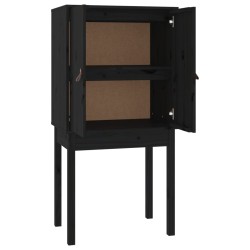 vidaXL Aparador alto madera maciza de pino negro 60x40x120 cm