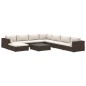 vidaXL Set muebles de jardín 9 piezas y cojines ratán sintético marrón vidaXL Set muebles de jardín 9 piezas y cojines ratán sintético marrón