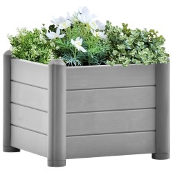 vidaXL Arriate de jardín PP gris piedra 43x43x35 cm