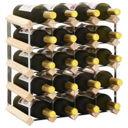vidaXL Botellero para 20 botellas de madera maciza de pino