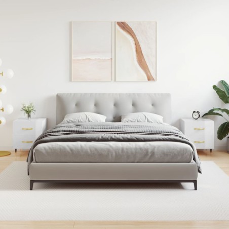 vidaXL Mesita noche 2 uds madera ingeniería blanco brillo 40x35x47,5cm