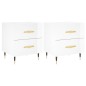 vidaXL Mesita noche 2 uds madera ingeniería blanco brillo 40x35x47,5cm vidaXL Mesita noche 2 uds madera ingeniería blanco brillo 40x35x47,5cm