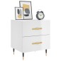 vidaXL Mesita noche 2 uds madera ingeniería blanco brillo 40x35x47,5cm vidaXL Mesita noche 2 uds madera ingeniería blanco brillo 40x35x47,5cm