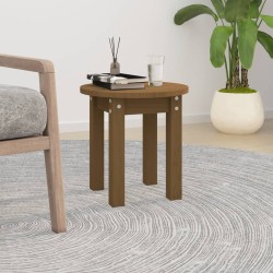vidaXL Mesa de centro de madera maciza de pino marrón miel Ø35x35 cm
