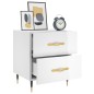 vidaXL Mesita noche 2 uds madera ingeniería blanco brillo 40x35x47,5cm vidaXL Mesita noche 2 uds madera ingeniería blanco brillo 40x35x47,5cm