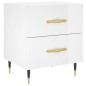 vidaXL Mesita noche 2 uds madera ingeniería blanco brillo 40x35x47,5cm vidaXL Mesita noche 2 uds madera ingeniería blanco brillo 40x35x47,5cm