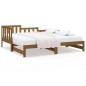 vidaXL Sofá cama extraíble madera de pino marrón miel 2x(80x200) cm vidaXL Sofá cama extraíble madera de pino marrón miel 2x(80x200) cm