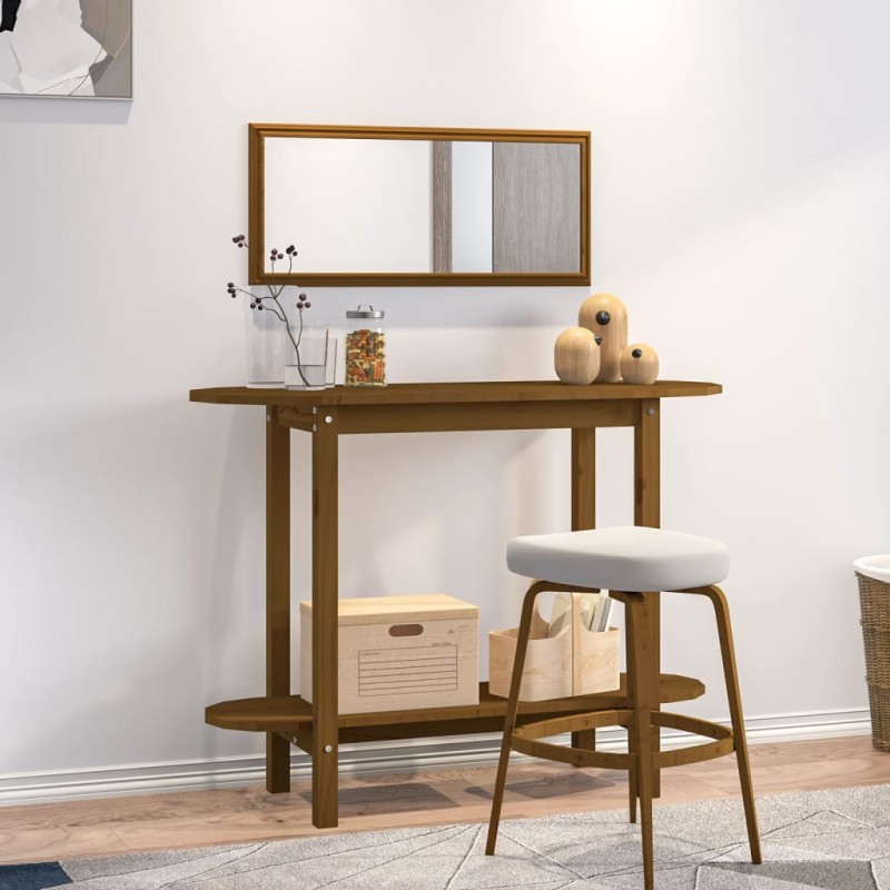 vidaXL Mesa consola de madera maciza de pino marrón miel 110x40x80 cm vidaXL Mesa consola de madera maciza de pino marrón miel 110x40x80 cm