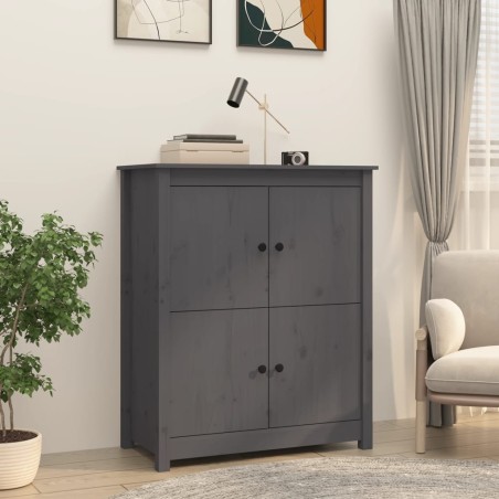 vidaXL Aparador de madera maciza de pino gris 83x41,5x100 cm