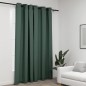 vidaXL Cortina opaca con ojales look de lino verde 290x245 cm vidaXL Cortina opaca con ojales look de lino verde 290x245 cm