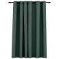 vidaXL Cortina opaca con ojales look de lino verde 290x245 cm vidaXL Cortina opaca con ojales look de lino verde 290x245 cm