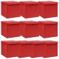 vidaXL Cajas de almacenaje con tapas 10 uds tela rojo 32x32x32 cm vidaXL Cajas de almacenaje con tapas 10 uds tela rojo 32x32x32 cm