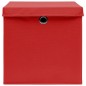 vidaXL Cajas de almacenaje con tapas 10 uds tela rojo 32x32x32 cm vidaXL Cajas de almacenaje con tapas 10 uds tela rojo 32x32x32 cm