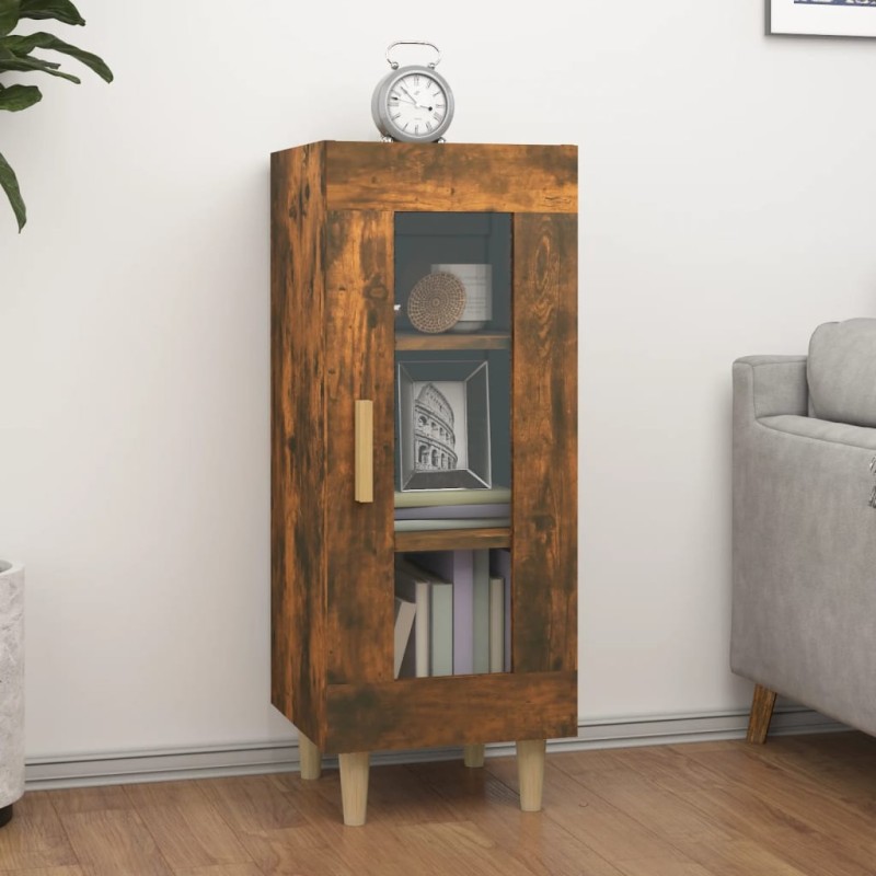 vidaXL Aparador madera de ingeniería roble ahumado 34,5x34x90 cm