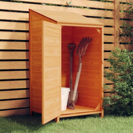 vidaXL Cobertizo de jardín madera de abeto maciza marrón 55x52x112 cm