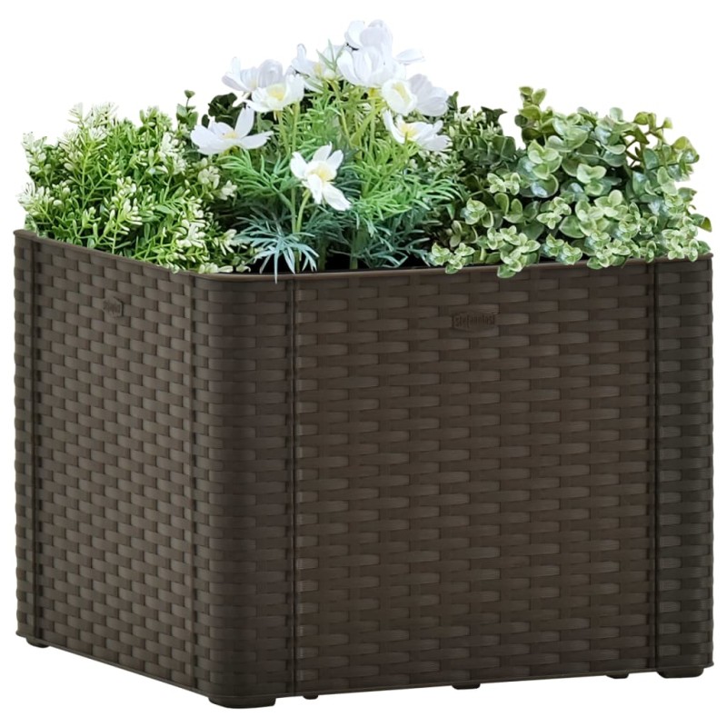 vidaXL Arriate con sistema de riego automático moca 43x43x33 cm vidaXL Arriate con sistema de riego automático moca 43x43x33 cm