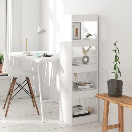 vidaXL Estantería/divisor de espacios blanco brillante 40x30x135 cm