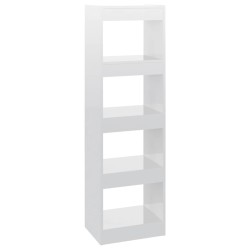 vidaXL Estantería/divisor de espacios blanco brillante 40x30x135 cm