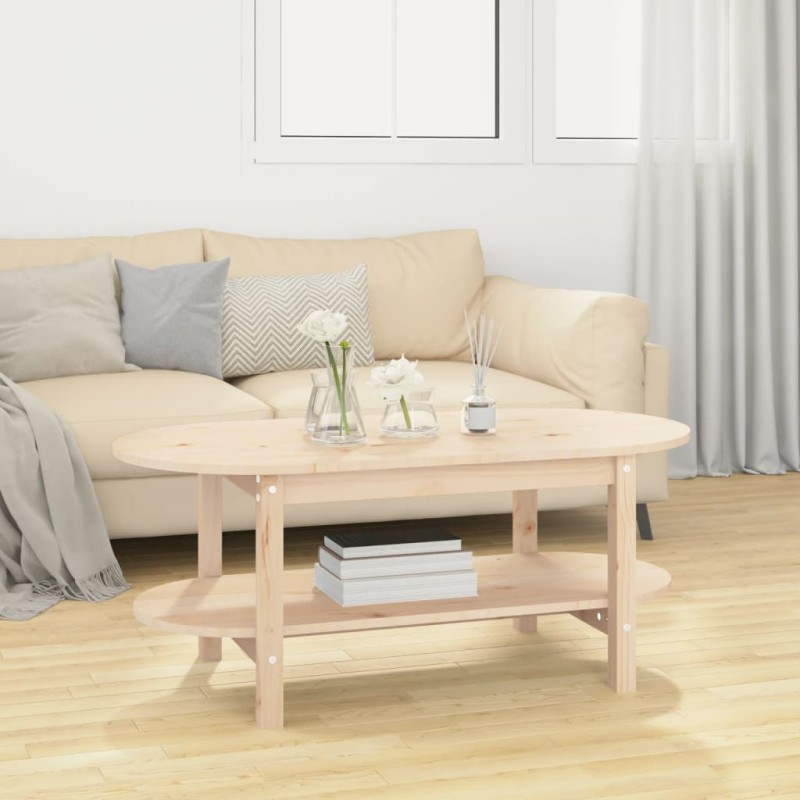 vidaXL Mesa de centro de madera maciza de pino 110x55x45 cm vidaXL Mesa de centro de madera maciza de pino 110x55x45 cm