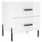 vidaXL Mesita noche 2 uds madera ingeniería blanco brillo 40x35x47,5cm