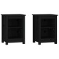 vidaXL Mesitas de noche 2 uds madera maciza de pino negro 40x35x55 cm vidaXL Mesitas de noche 2 uds madera maciza de pino negro 40x35x55 cm