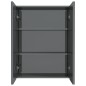 vidaXL Armario de espejo de baño MDF gris brillante 60x15x75 cm