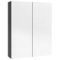 vidaXL Armario de espejo de baño MDF gris brillante 60x15x75 cm