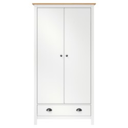 vidaXL Armario de 2 puertas Hill madera maciza pino blanco 89x50x170cm