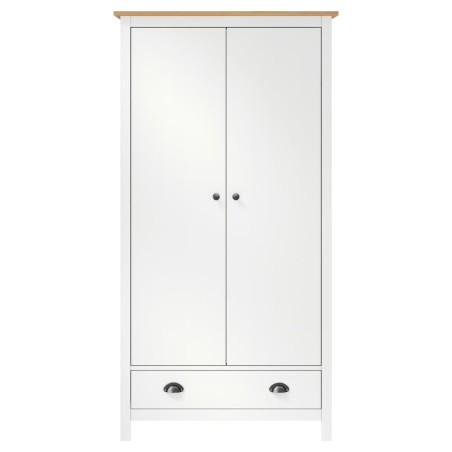 vidaXL Armario de 2 puertas Hill madera maciza pino blanco 89x50x170cm