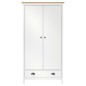 vidaXL Armario de 2 puertas Hill madera maciza pino blanco 89x50x170cm vidaXL Armario de 2 puertas Hill madera maciza pino blanco 89x50x170cm