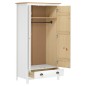vidaXL Armario de 2 puertas Hill madera maciza pino blanco 89x50x170cm vidaXL Armario de 2 puertas Hill madera maciza pino blanco 89x50x170cm