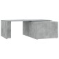 vidaXL Mesa de centro madera contrachapada gris hormigón 150x50x35 cm vidaXL Mesa de centro madera contrachapada gris hormigón 150x50x35 cm