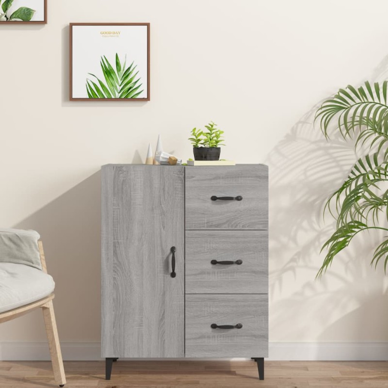 vidaXL Aparador de madera de ingeniería gris Sonoma 69,5x34x90 cm vidaXL Aparador de madera de ingeniería gris Sonoma 69,5x34x90 cm
