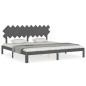 vidaXL Estructura de cama con cabecero madera maciza gris 200x200 cm vidaXL Estructura de cama con cabecero madera maciza gris 200x200 cm