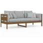 vidaXL Sofá cama madera maciza de pino marrón miel 80x200 cm vidaXL Sofá cama madera maciza de pino marrón miel 80x200 cm