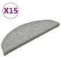 vidaXL Alfombras de peldaños de escalera 15 uds gris claro 56x17x3 cm vidaXL Alfombras de peldaños de escalera 15 uds gris claro 56x17x3 cm