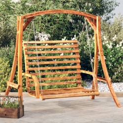 vidaXL Banco columpio madera curvada con acabado de teca 126x63x92 cm