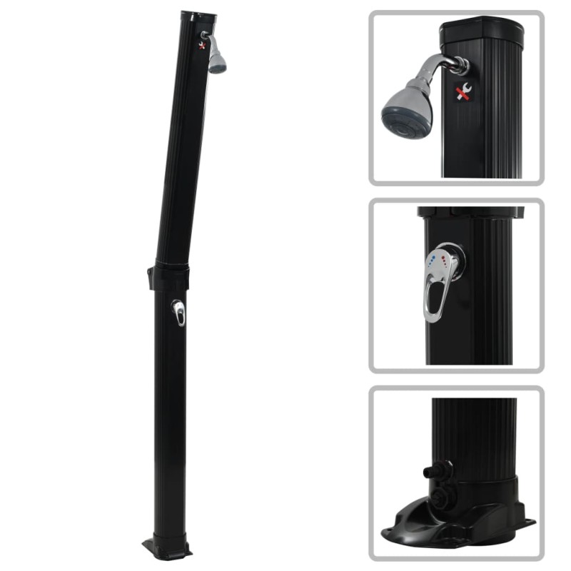 vidaXL Ducha solar plegable negra 214 cm 23 L vidaXL Ducha solar plegable negra 214 cm 23 L