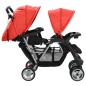 vidaXL Carrito para 2 niños tandem de acero rojo y negro vidaXL Carrito para 2 niños tandem de acero rojo y negro