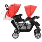vidaXL Carrito para 2 niños tandem de acero rojo y negro vidaXL Carrito para 2 niños tandem de acero rojo y negro