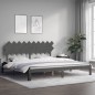 vidaXL Estructura de cama con cabecero madera maciza gris 200x200 cm vidaXL Estructura de cama con cabecero madera maciza gris 200x200 cm