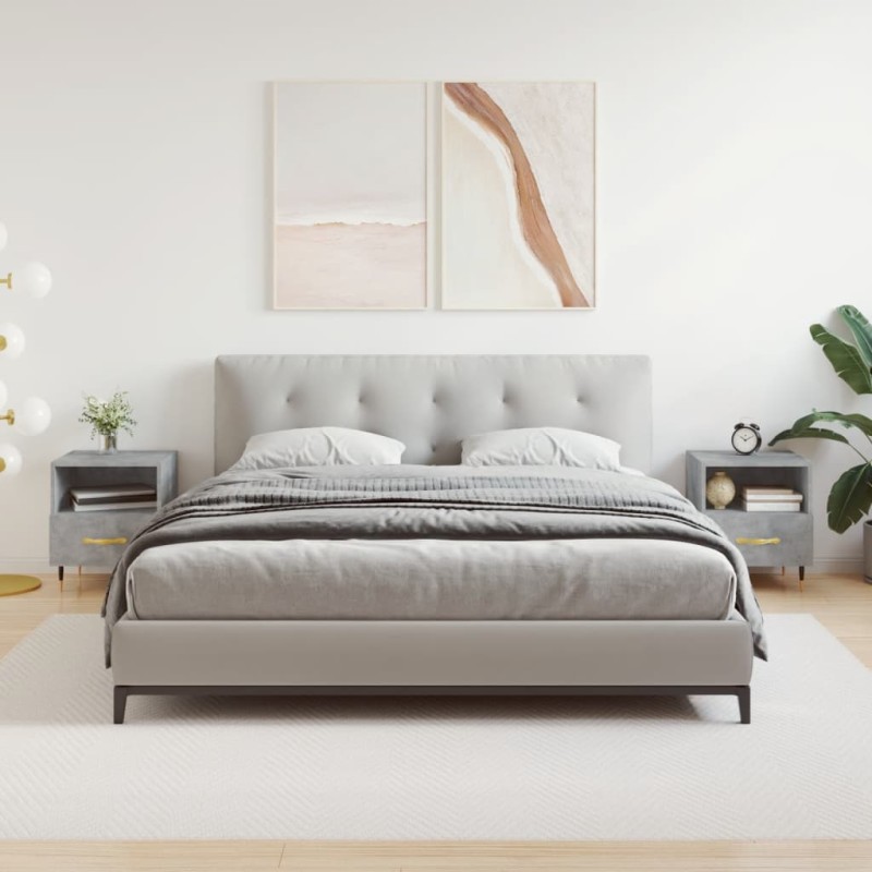 vidaXL Mesita noche 2 uds madera ingeniería gris hormigón 40x35x47,5cm vidaXL Mesita noche 2 uds madera ingeniería gris hormigón 40x35x47,5cm