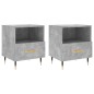 vidaXL Mesita noche 2 uds madera ingeniería gris hormigón 40x35x47,5cm vidaXL Mesita noche 2 uds madera ingeniería gris hormigón 40x35x47,5cm