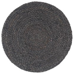 vidaXL Manteles individuales redondos 6 uds yute gris oscuro liso 38cm