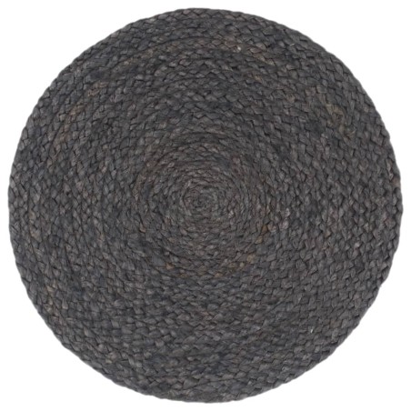 vidaXL Manteles individuales redondos 6 uds yute gris oscuro liso 38cm