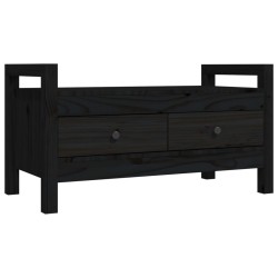 vidaXL Banco de recibidor madera maciza de pino negro 80x40x43 cm