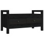 vidaXL Banco de recibidor madera maciza de pino negro 80x40x43 cm